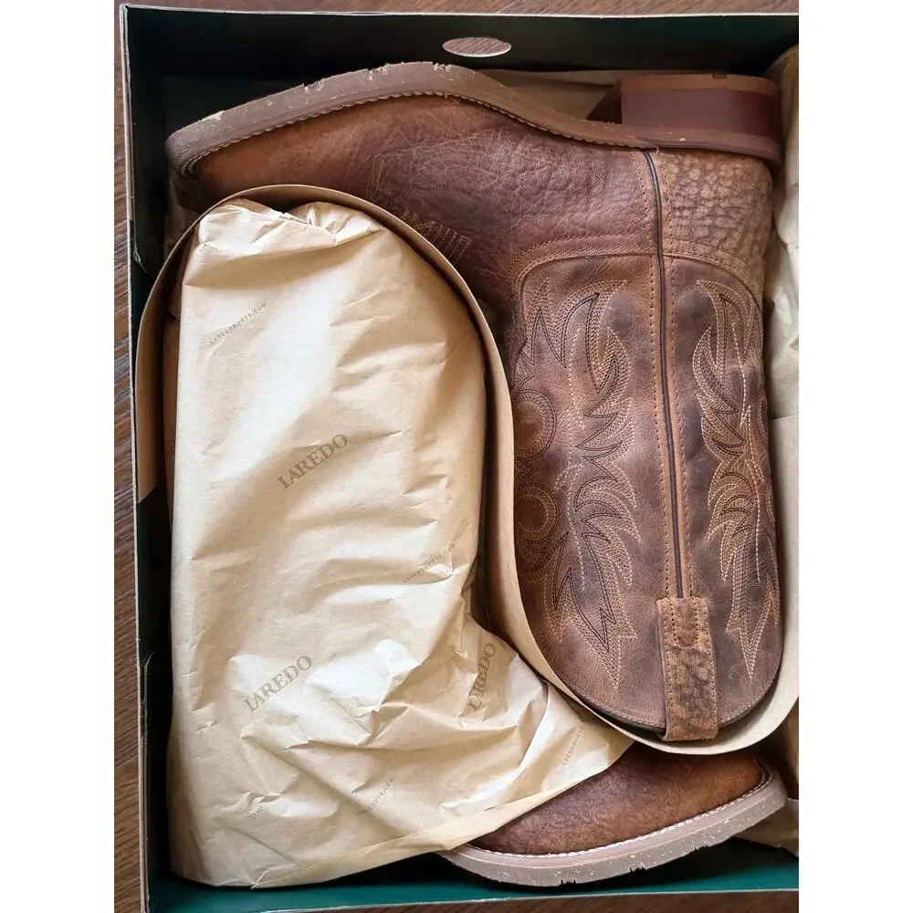 Laredo Mens Durant Block Heel Cowboy Boots 9.5